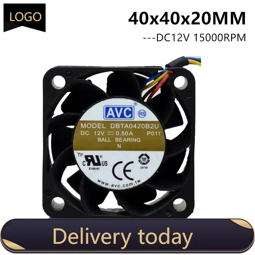 AVC 4020 40x40x20MM 40MM Server Fan  15000RPM DBTA0420B2U DC 12v 0.5A  4PIN PWM