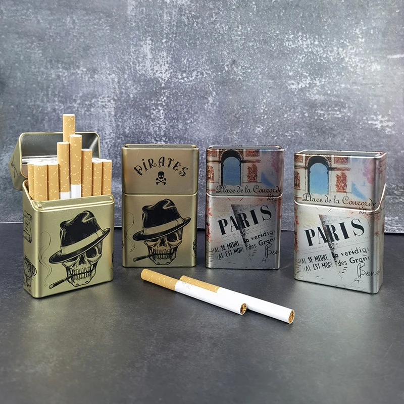 1pc Metal Cigarette Case Boxes Holder