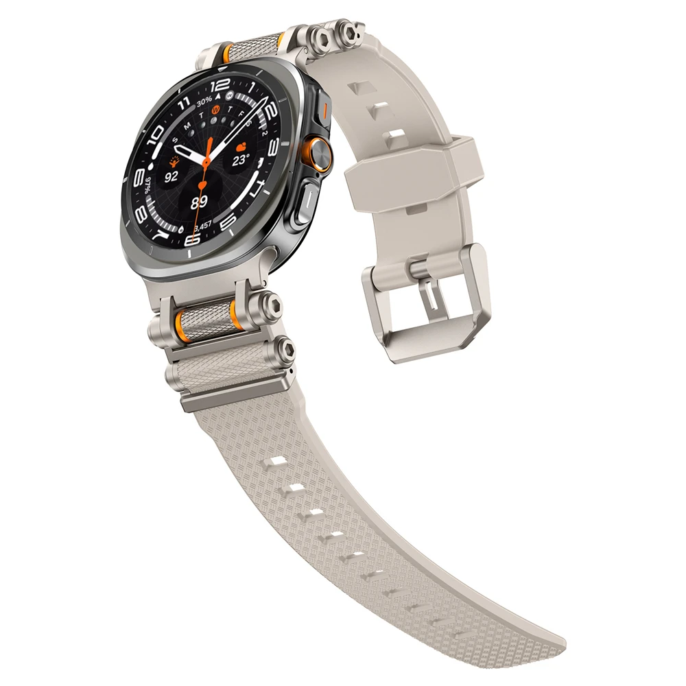 حزام لساعة سامسونج جالاكسي 7 الترا ديستني جير، موصل معدني دوار لتخفيف الضغط، حزام ساعة سيليكون