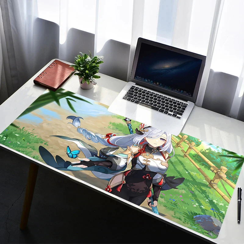

Mouse Pad Laptop Non Slip Extended Desktop Mouse Mat PC Anime G-genshin Imapact Shenhe Keyboard Pad Gaming Accessories Mousepad
