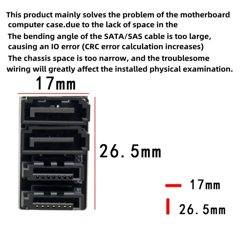 데스크탑 메인 보드 마더 보드 용 90/180 ° 각진 더블 데크 SATA 6GB 7 핀 암-7 핀 남성 어댑터