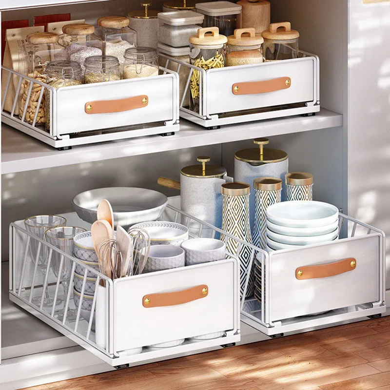 

Foldable kitchen Storage Rack Dish Bowl Rack Cabinet Organizer Seasoning Grain Storage Jars Shelf Basket kitchen Accessories New