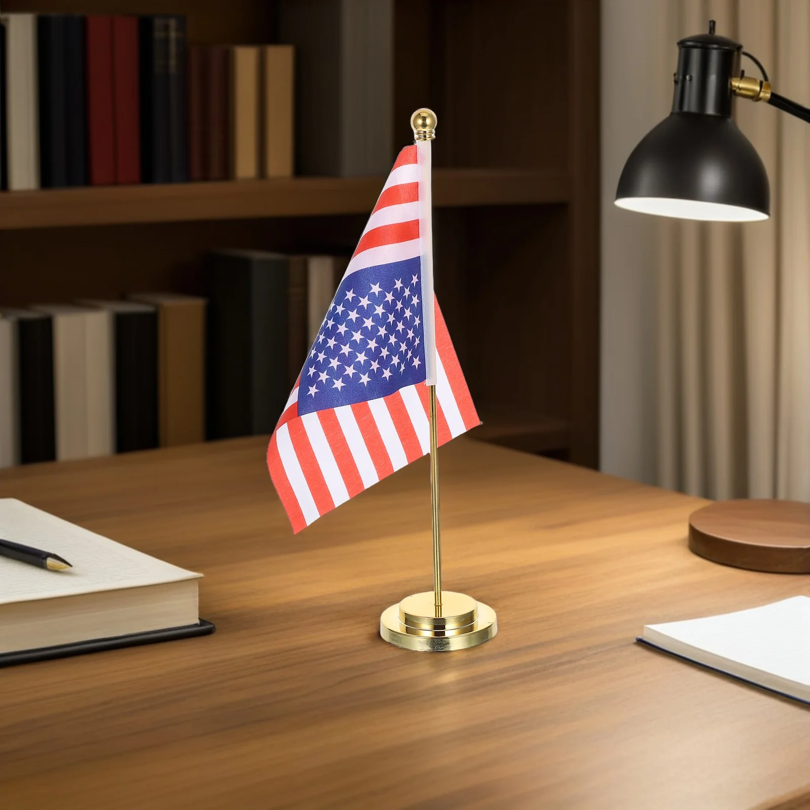 

Sturdy Iron Desk American Tabletop Decoration Office Home Decorative Stand Mini Flag for Workspace Privacy Divider