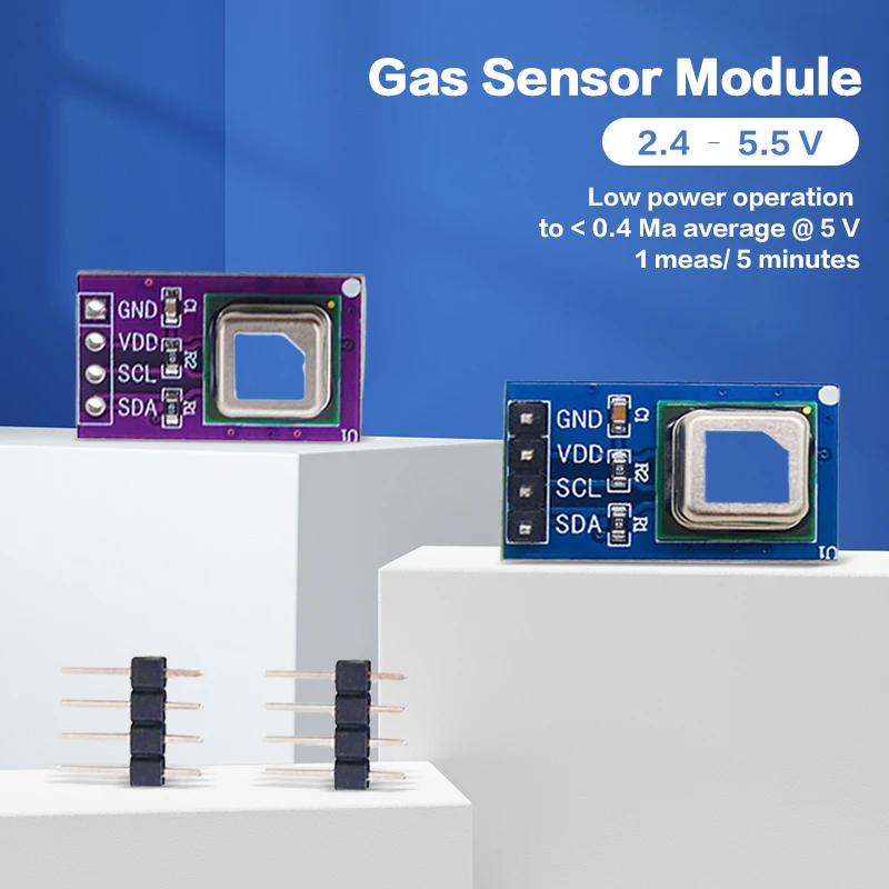 SCD40 SCD41 Módulo Sensor de Gás Dióxido de Carbono, Detecta Temperatura, Umidade em Um, Comunicação I2C, CO2