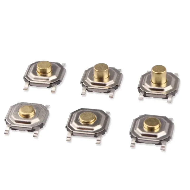 Micro SMD Touch Switch, Momentary Pushbutton, Copper Head, 4*4*0.8 1.5 1.7 2 2.5 3 3.5 4.3mm, 50 pcs