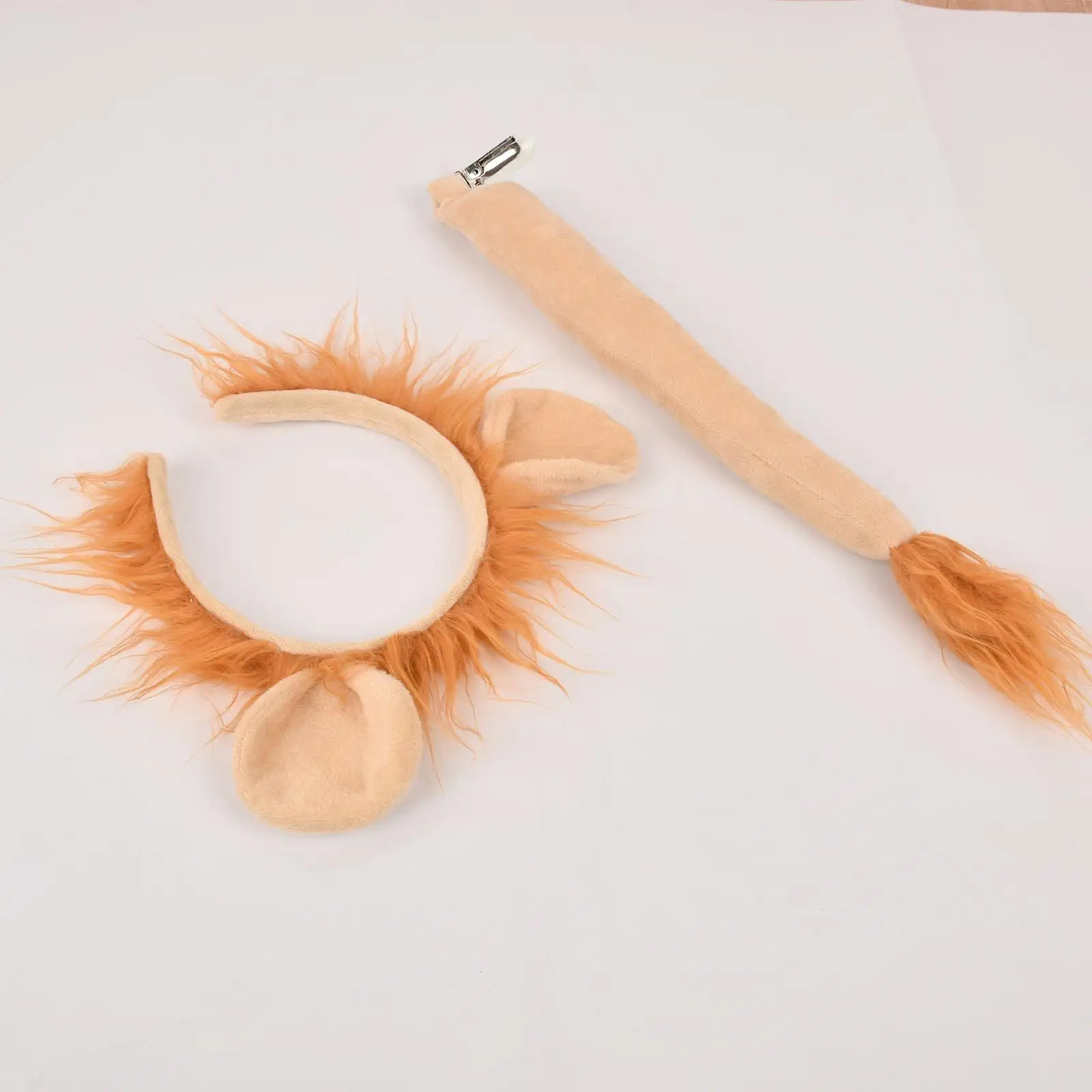 

Lion Ears Headband with Tail Halloween Cute Lion Costume Set Movie Props