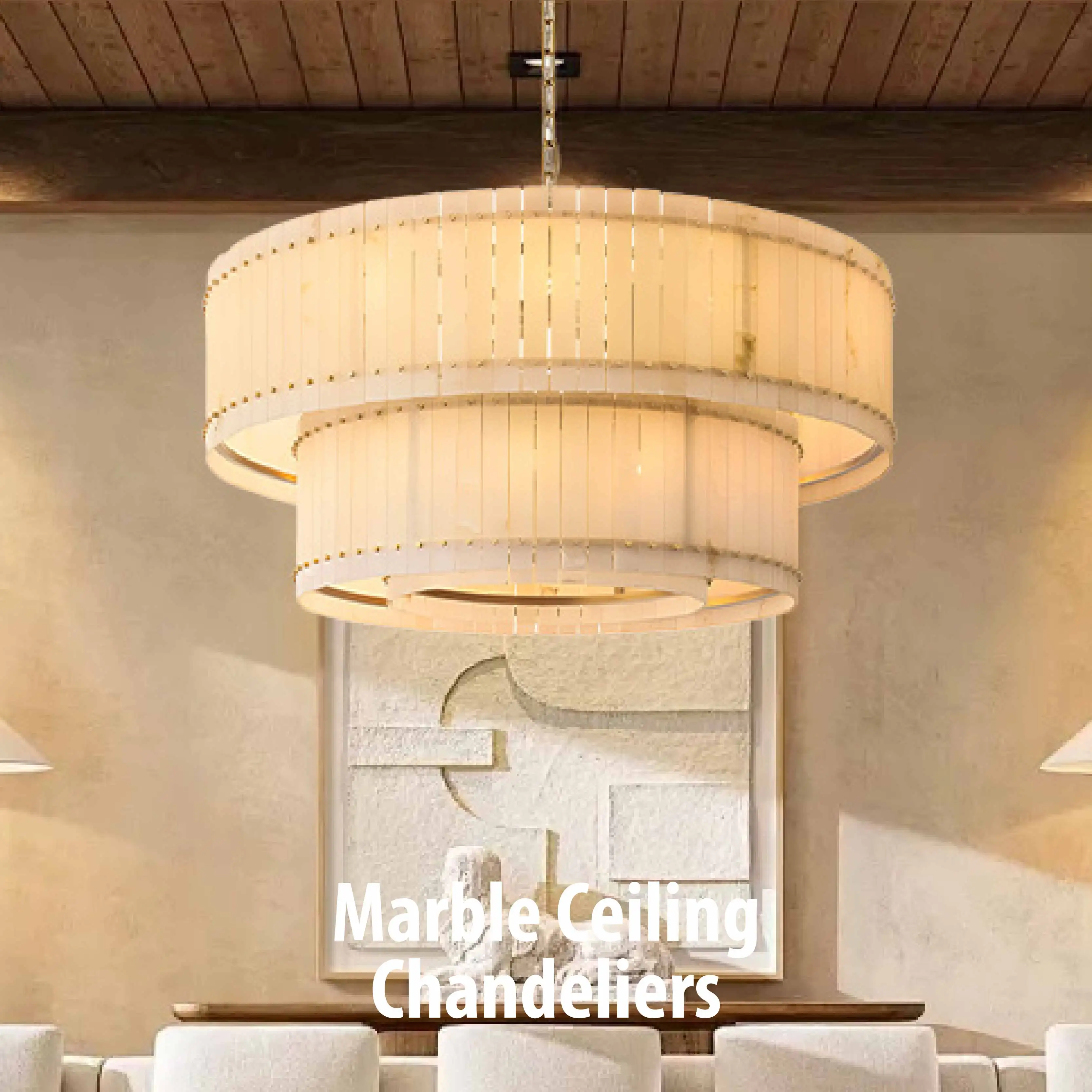 

REVEN Dimmable Chandelier Modern Ceiling Light Round Marble Pendant Lamp Nordic Gold Black Chrome for Kitchen island Lustre