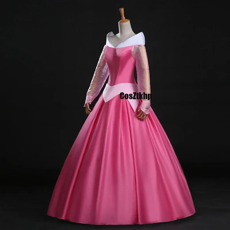 영화 성인 여성 할로윈 파티 S-XL 핑크 공주 오로라 잠자는 숲 속의 아름다움 코스프레 의상 드레스 성인 역할 놀이