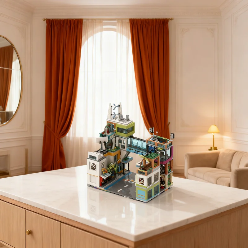 

2739pcs MOC City Downtown Hotel And Vet Modular Streetscape Model Building Blocks Creative Display Gift Collectible Decor Kids