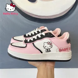 Hello Kitty buty dziewczyna chłopiec sportowe buty lekkie z motywem kreskówkowym oddychające buty sportowe na co dzień różowe śliczne trampki dla dziewczynki