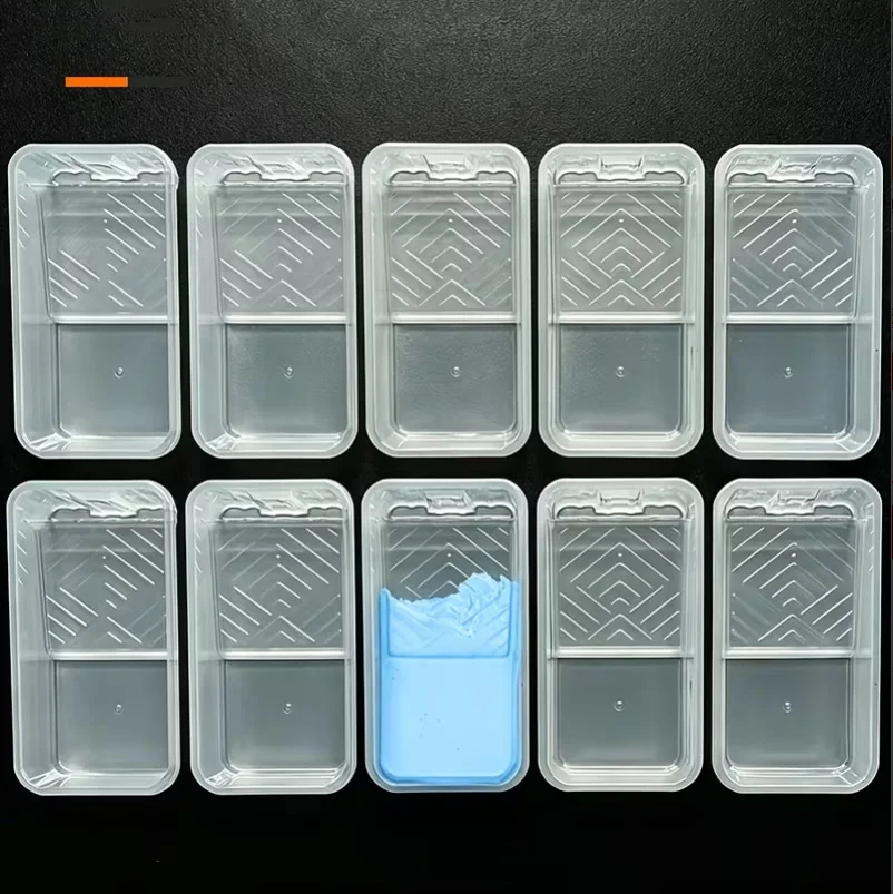 4 Inch 10Pcs Paint Tray Liner Set, Disposable Plastic Paint Tray for Latex Paint Roller Brush