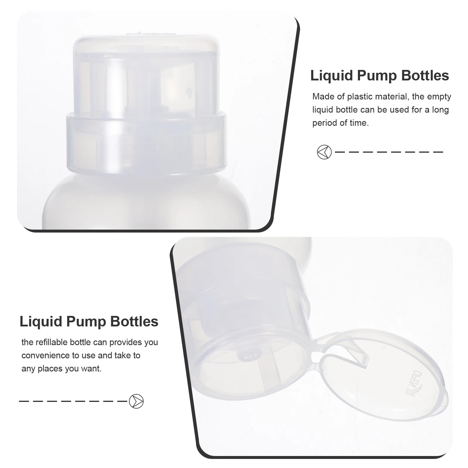 4 szt. butelek z pompką wielokrotnego użytku 250 ml, łatwe w użyciu, do płynów, do domu, hotelu, łazienki, butelki z pompką, pojemnik na płyn do zmywania lakieru do paznokci