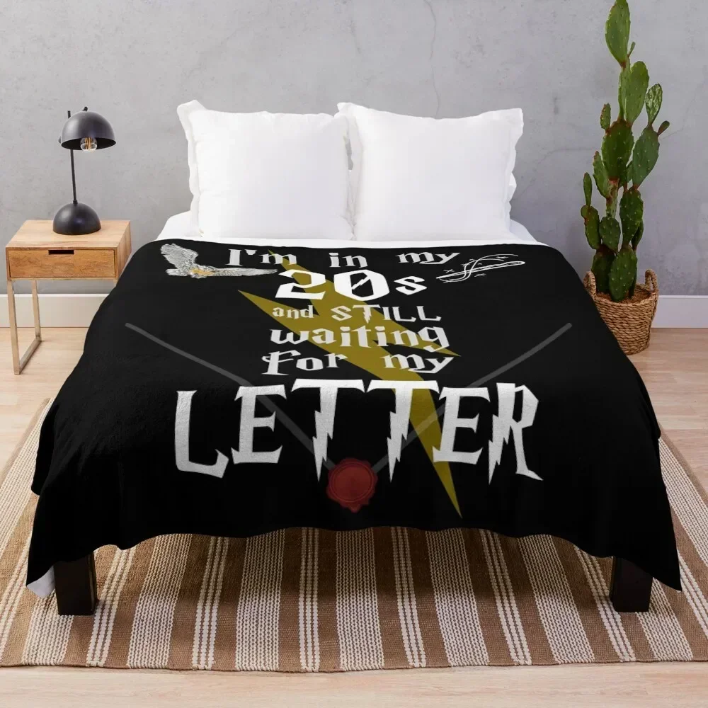 

In My 20s Waiting for Magic - White Text Throw Blanket Bed Fashionable Soft Plush Plaid Winter beds Loose Blankets