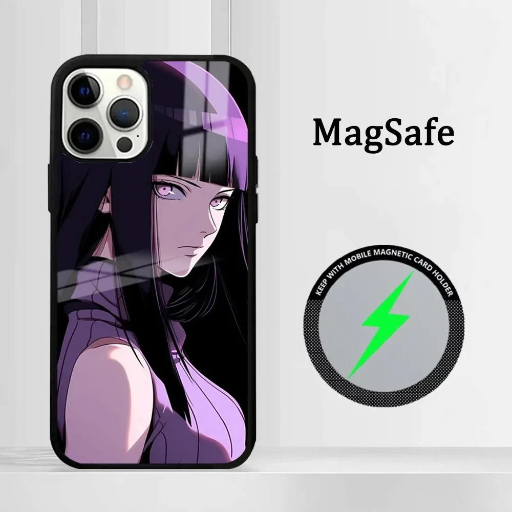 U-H-Hinata Hyuga Phone Case For iPhone 16 15 14 13 12 11 Pro Max Plus Mini Magsafe Mirror Wireless Magnetic Cover