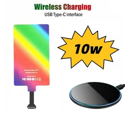 15W Qi Wireless Charger Pad+10w Type-c Receiver For Samsung Galaxy A03S A13 A23 A33 A53 A73 5G
