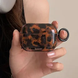 Etui na słuchawki Ins Leopard Print do słuchawek Airpods 4 Pro 2 z haczykiem Miękka osłona ochronna do słuchawek Airpods Pro 3 2 1 3 generacji