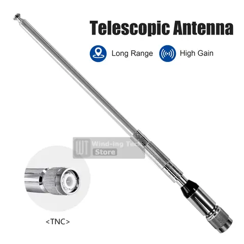 27mhz teleskopantenn TNC BNC-kontakter med hög förstärkning kompatibel med Quansheng Kenwood ICOM Motorola walkie-talkie-tillbehör 10 best sales Motorola-antenn - №3