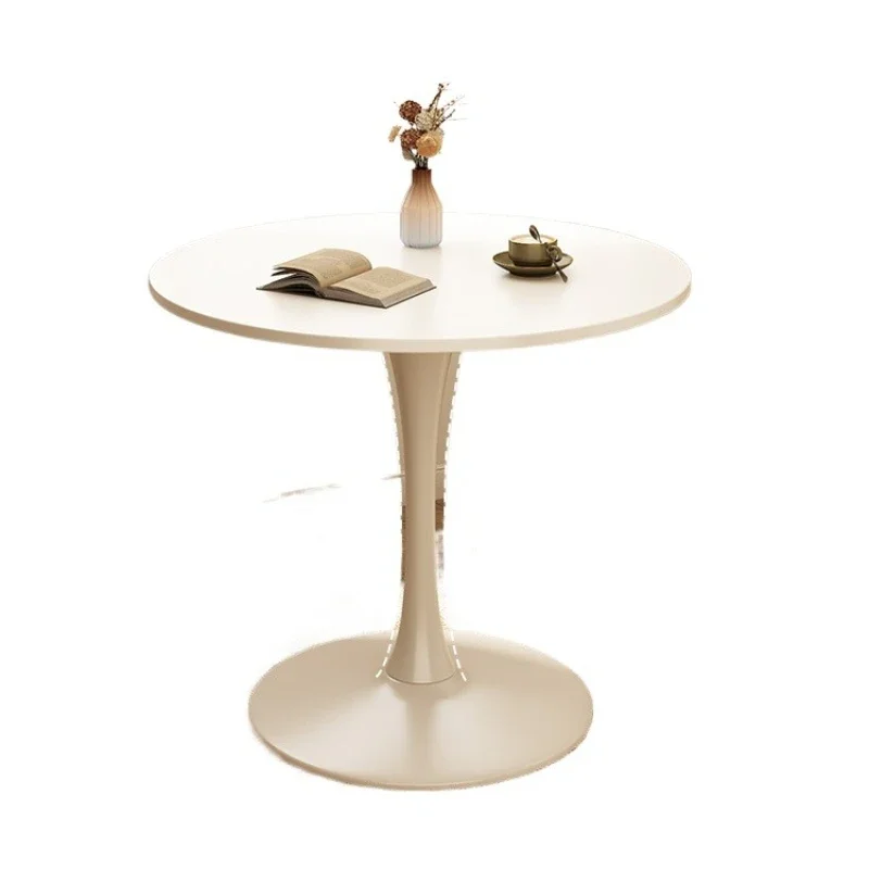 Small round table household round dining table, balcony milk shop coffee table