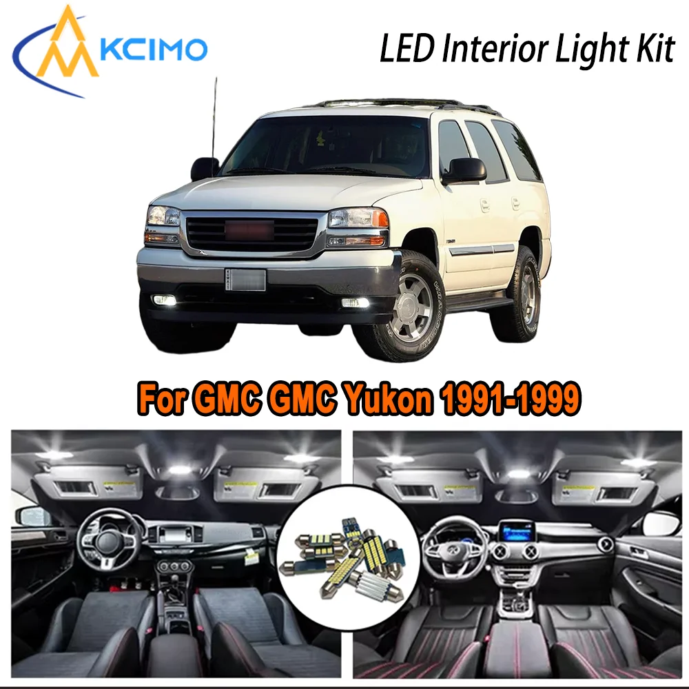 

For GMC GMC Yukon 1991-1999 1992 1993 1994 1995 1996 1997 1998 LED Interior Dome Map Trunk Light Kit Car Led Lamps Canbus No Err