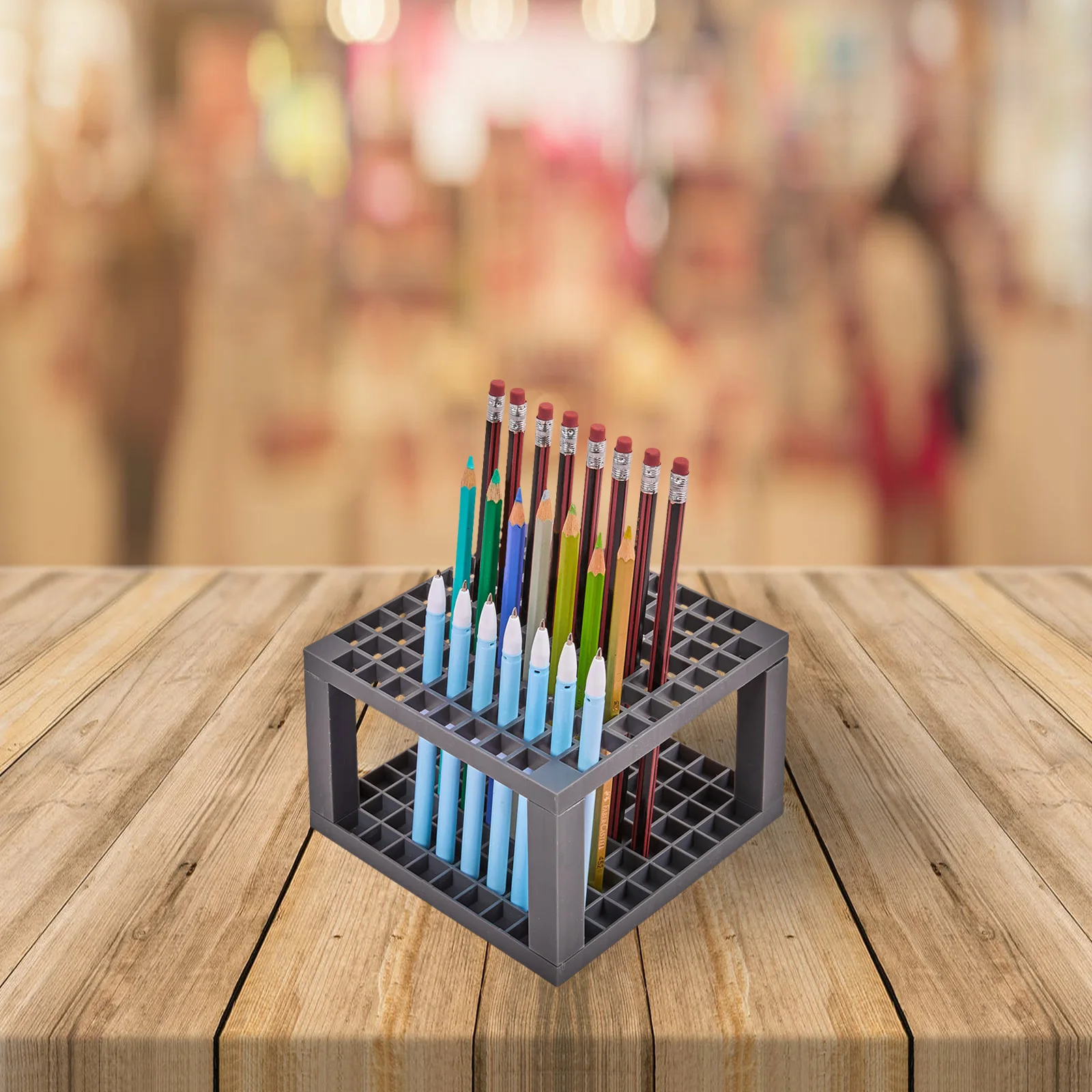 

Paintbrush Stand Multi-Holes Large Capacity Square Desktop Pen Pencil Brush Holder Makeup Organizer Storage Rack