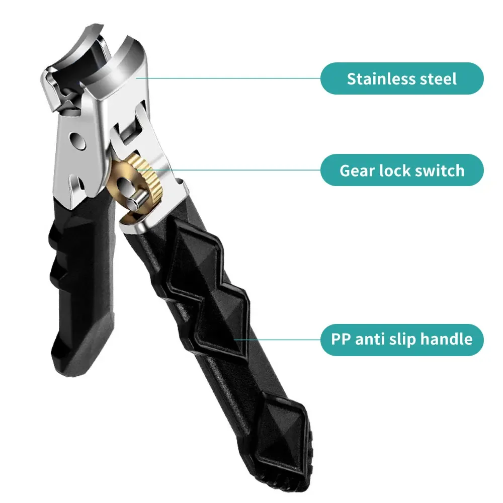 Verbeterde professionele roestvrijstalen teennagelknipper voor senioren, brede kaak, schuine kop, concaaf mes