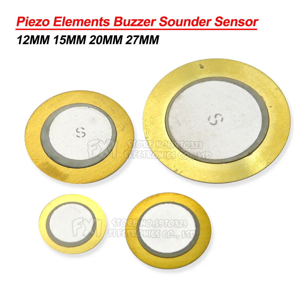 10PCS Piezo Elements Buzzer Sounder Sensor Trigger Drum Disc Copper Piezo Speaker 12MM 15MM 20MM 27MM Piezoelectric