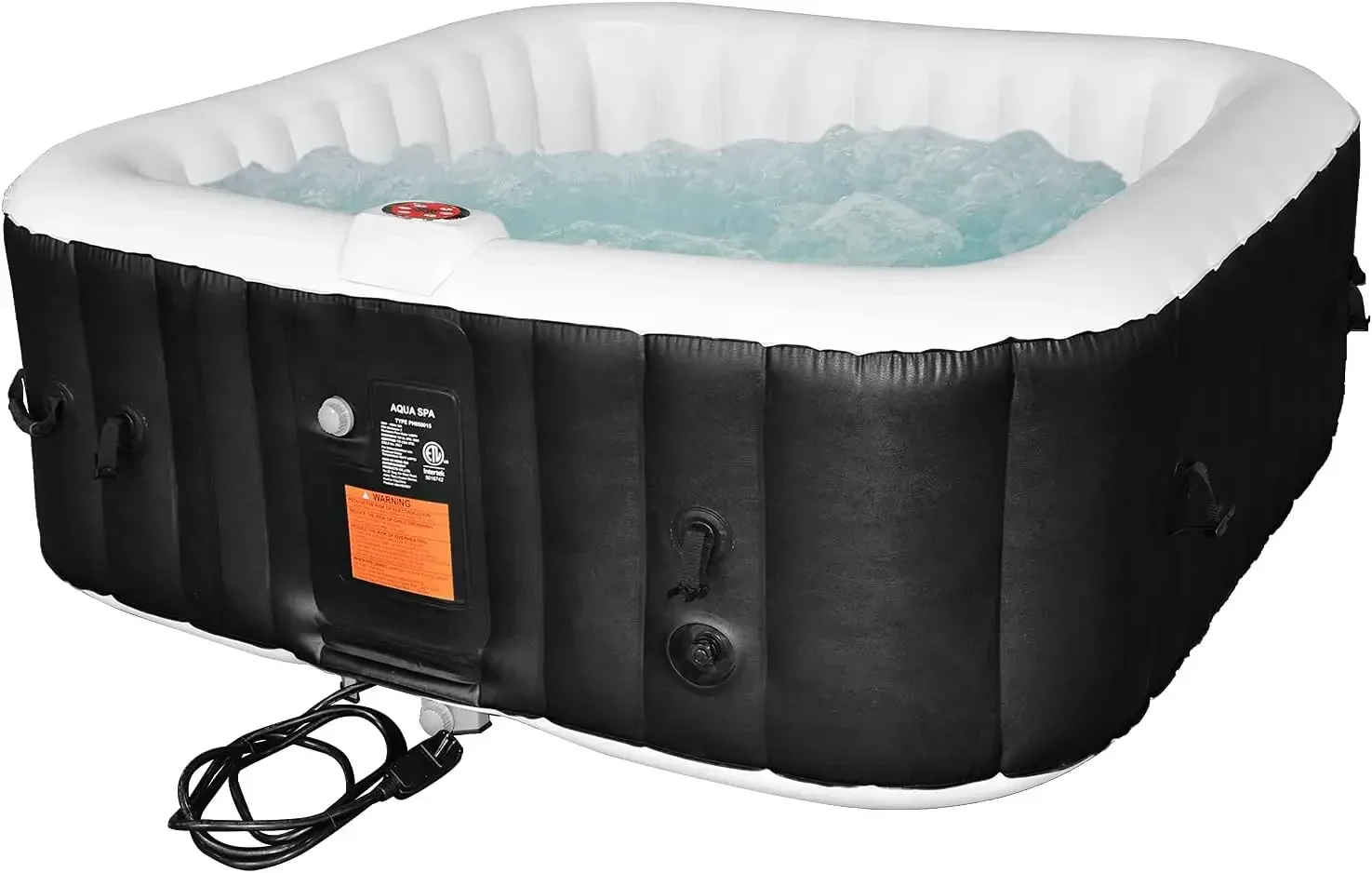 AquaSpa Portable Hot Tub 72X72X26 Inch Air Jet Spa 4 5 Person Inflatable Square Outdoor Heated Spa with 130 Bubble Jets
