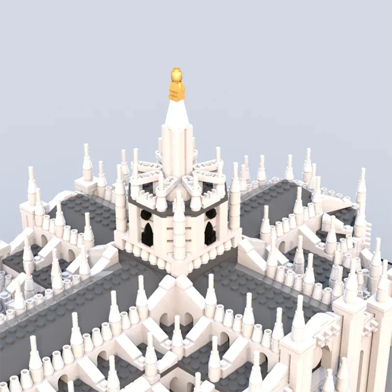 Modelo de vista de rua moc blocos de construção modular milão catedral modelo tecnologia tijolo modular diy montagem brinquedo construção presentes