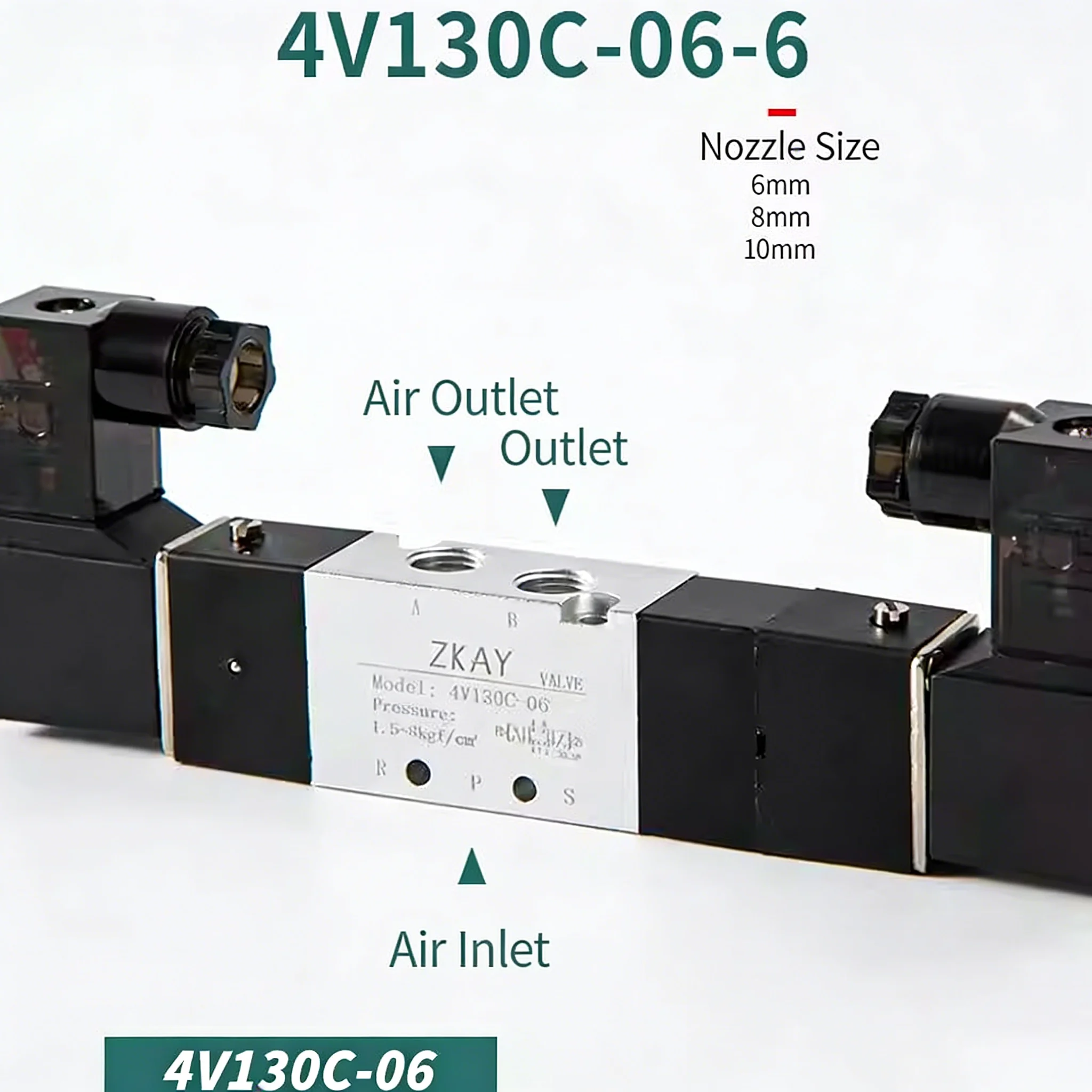 4V130C-06 4V230C-08 Solenoid Valve Control Valve Reversing valve 12v24V220v36 Coil Two-position Five-way 4V330C-10 4V430C-15