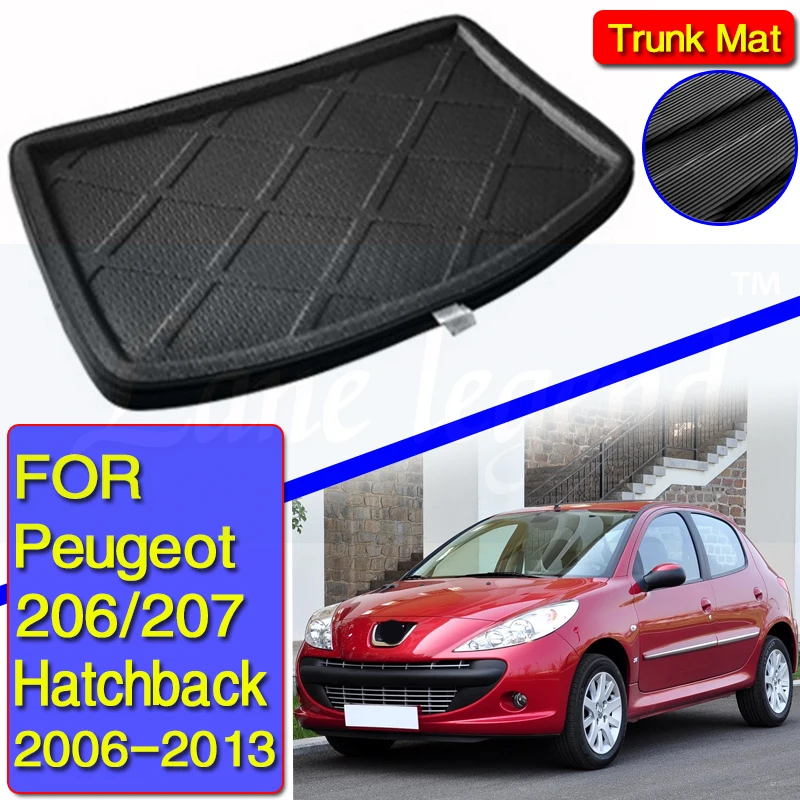 

For Peugeot 206 207 2006-2013 Rear Cargo Liner Boot Mat Tray Mud Waterproof Pad Protector Tailored Trunk Liner 2008 2009 2010