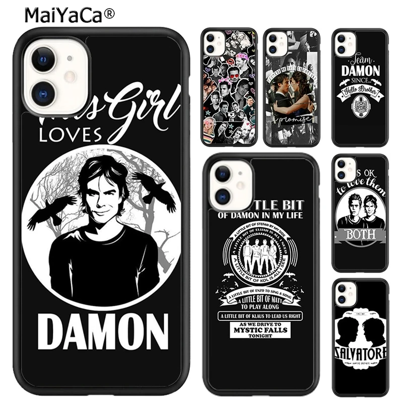 MaiYaCa The Vampire Diaries TEAM DAMON Phone Case For iPhone 16 15 SE2020 7 8 plus 11 12 mini 13 14 pro max shell  coque