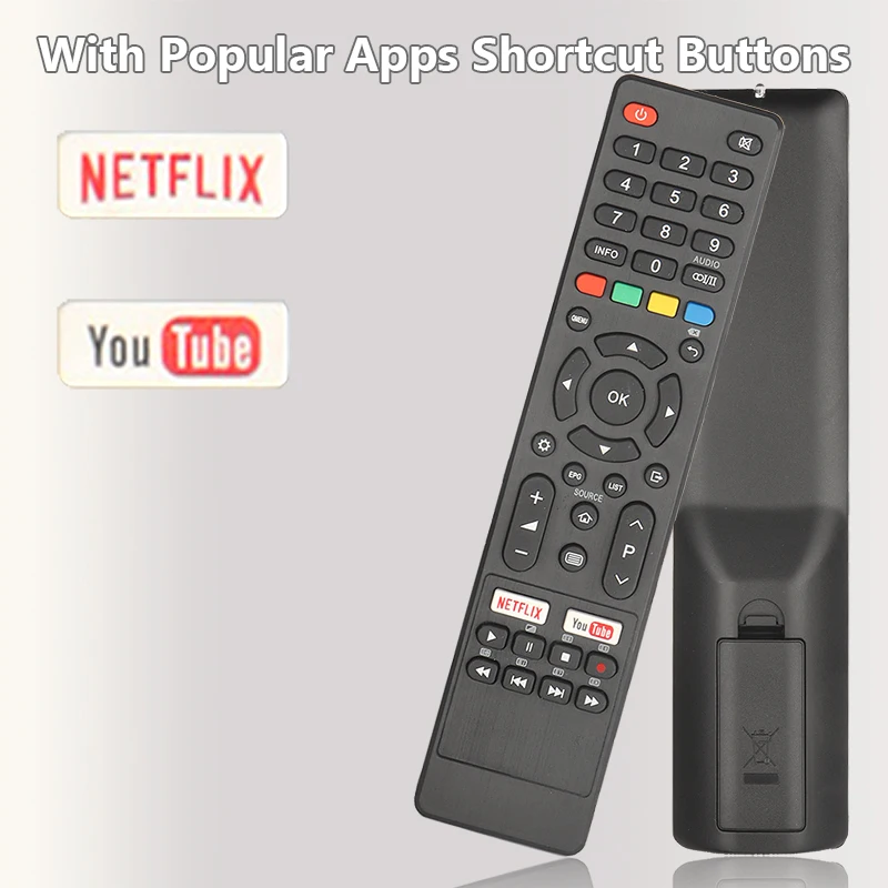 For GCBLTV9FA Saba-OK.TV-Remote-Control-Replacement With NETFLIX YouTube Buttons, For Saba OK.TV SA49K65NS SA55K65NS