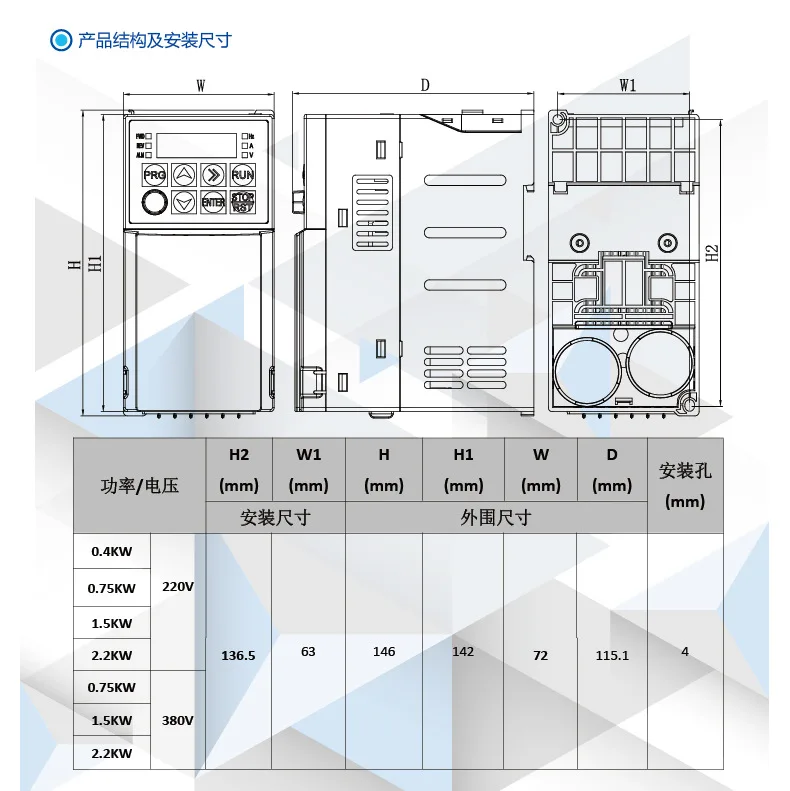 for vfd Frequency Converter 2 2KW 220V Single Phase Input Three Phase Output Motor Controller for Industrial Use