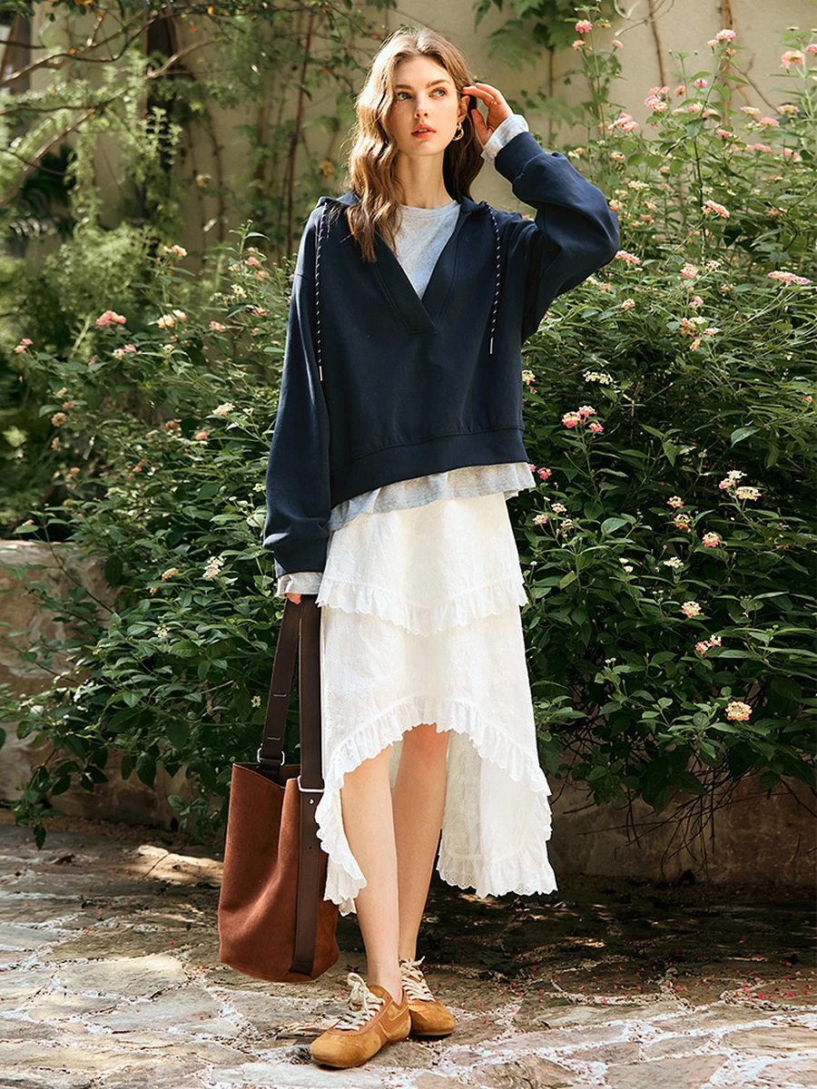 

OLrain женская асимметричная кружевная юбка, осень 2022, элегантные женские юбки-миди с вышивкой, однотонная женская одежда для поездок на работу N57CB93999