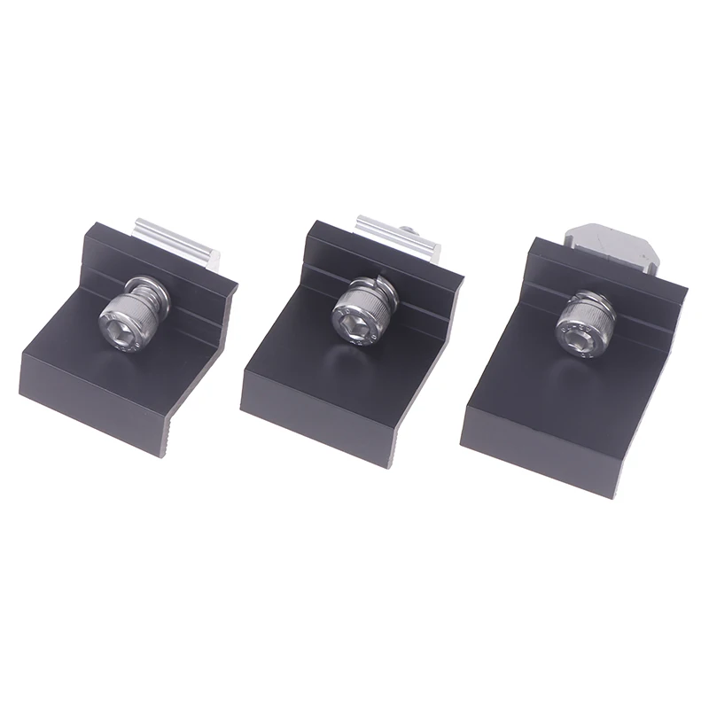10pcs Solar Panel Mounting Fixing Clamp Adjustable Bracket End & Mid Clamp PV Panel Clip For Solar Panel PV Install Accessories