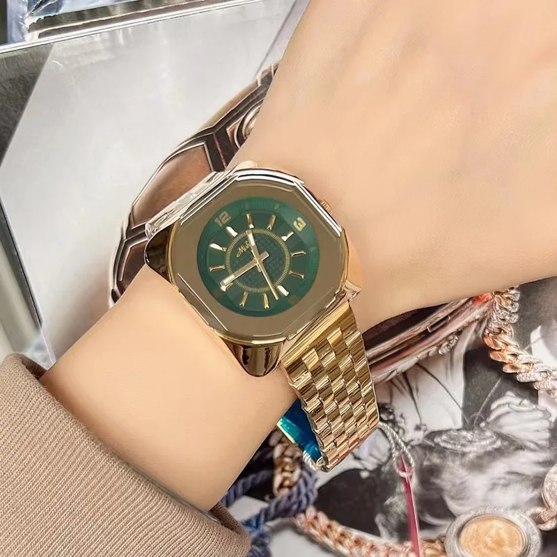 여성용 쿼츠 시계, 우아한 자동 방수 사각 스틸 벨트, 심플 트렌드 클래식 시계, 생일 선물, 신제품