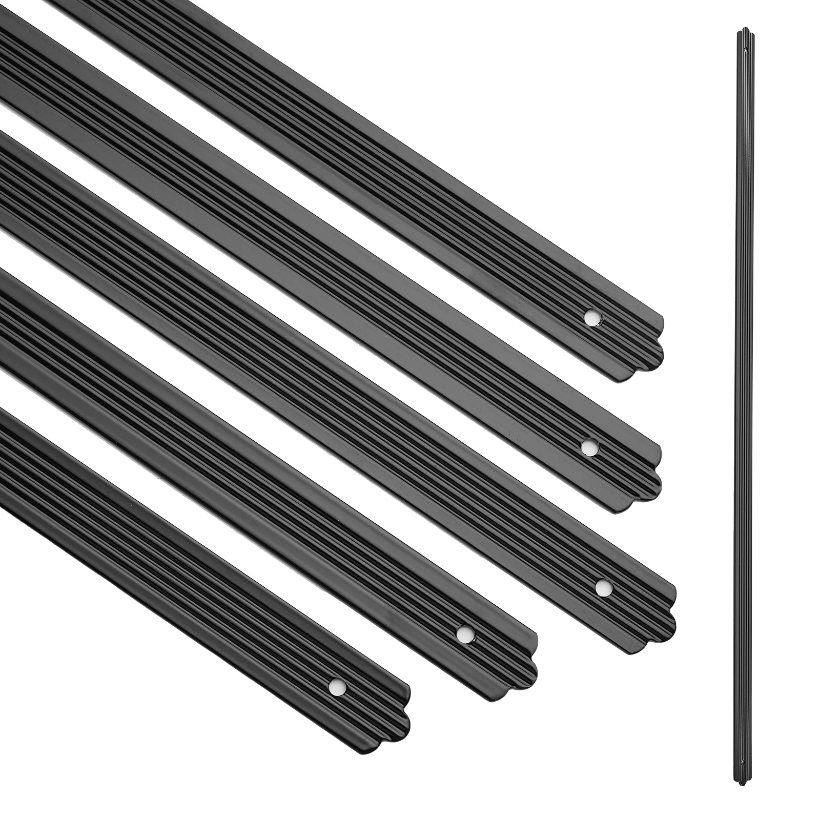 32-1/4 Zoll flacher gerader Aluminium-Deckbaluster mit Schrauben, 50er-Pack gerilltes Verandageländer, Baluster-Deckgeländer für Treppen