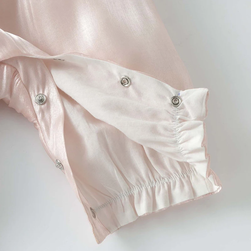 Conjuntos de 2 piezas de ropa para niñas recién nacidas, peleles coreanos de manga larga de malla de algodón con lazo, monos + sombrero, artículos para bebés BC318