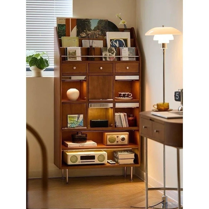 Solid wood magazine medieval living room display storage medieval newspaper  bedroom locker