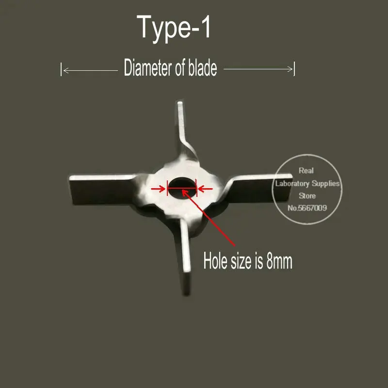 Imagem -02 - Lâmina Centrífuga Cruzada de 304 pá de Quatro Folhas para Equipamento Misturador de Laboratório Haste de Agitação Opcional Peça Aço Inoxidável