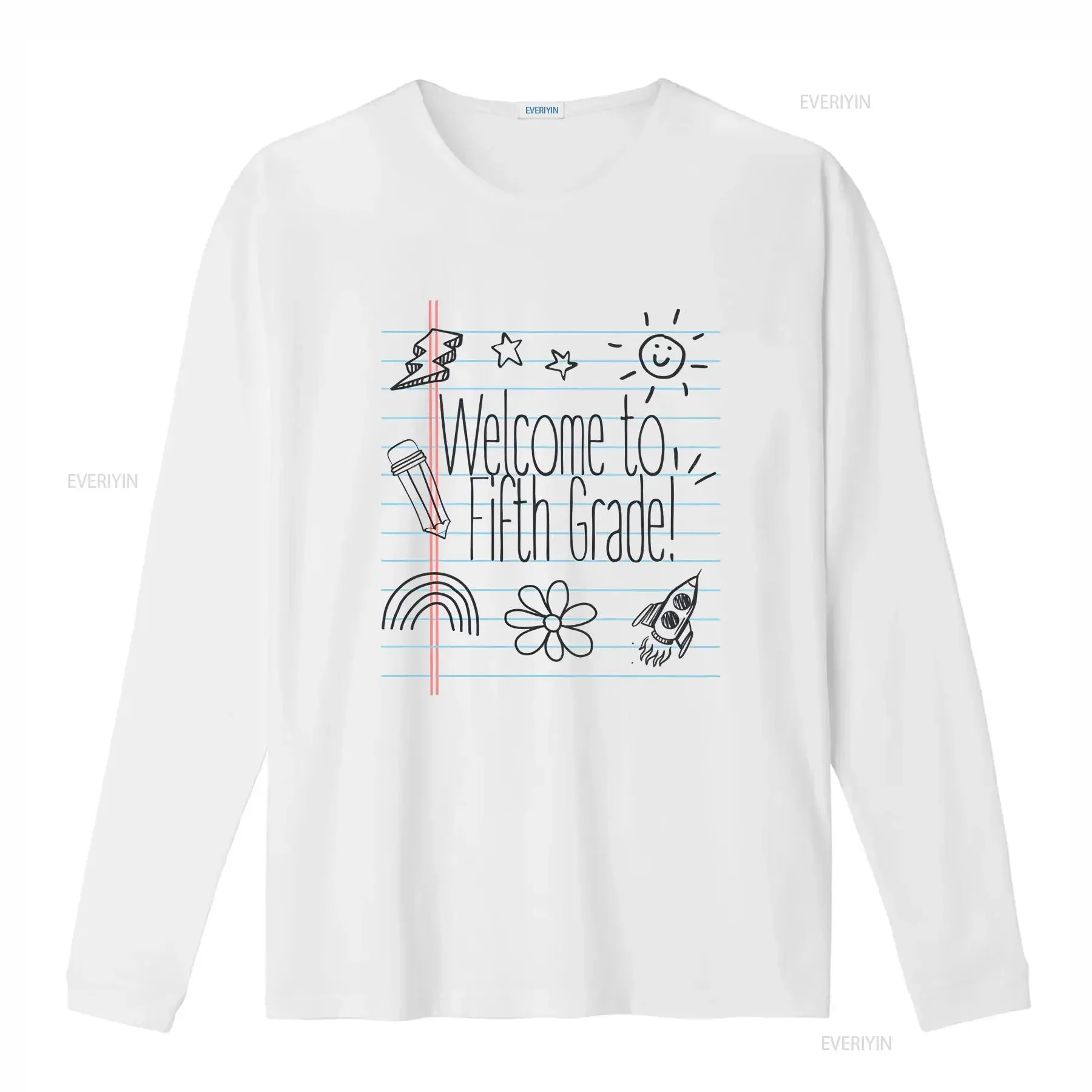 Welcome To Fifth Grade Notebook Doodle T Shirt Cute School Orientation Unique Teacher Back First Day Fal vintage Washed Stylish