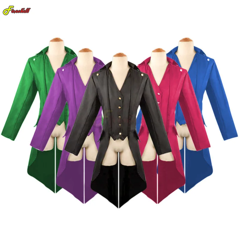 

Men Medieval Costume Gentleman Tailcoat Jacket Adult Victorian Tuxedo Vintage Gothic Steampunk Waist Coat Halloween Overcoat