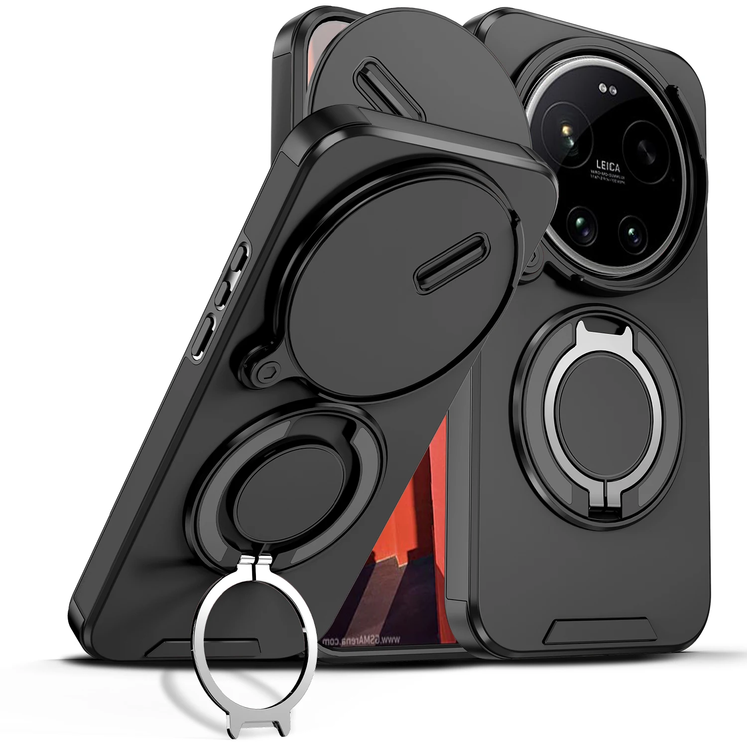 Capa para Xiaomi 17 Ultra, Capa Protetora Magnética com Anel para Mi 17 U, Capa Deslizante para Lente de Câmera, Capa para Carregamento Sem Fio Magsafe