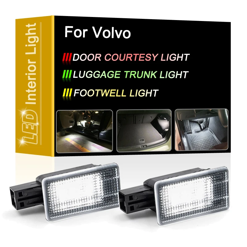 12V LED Interior Lamp For Volvo V40 V60 S60 S80 XC40 XC60 XC70 XC90 White Door Courtesy Luggage Trunk Footwell Light Assembly