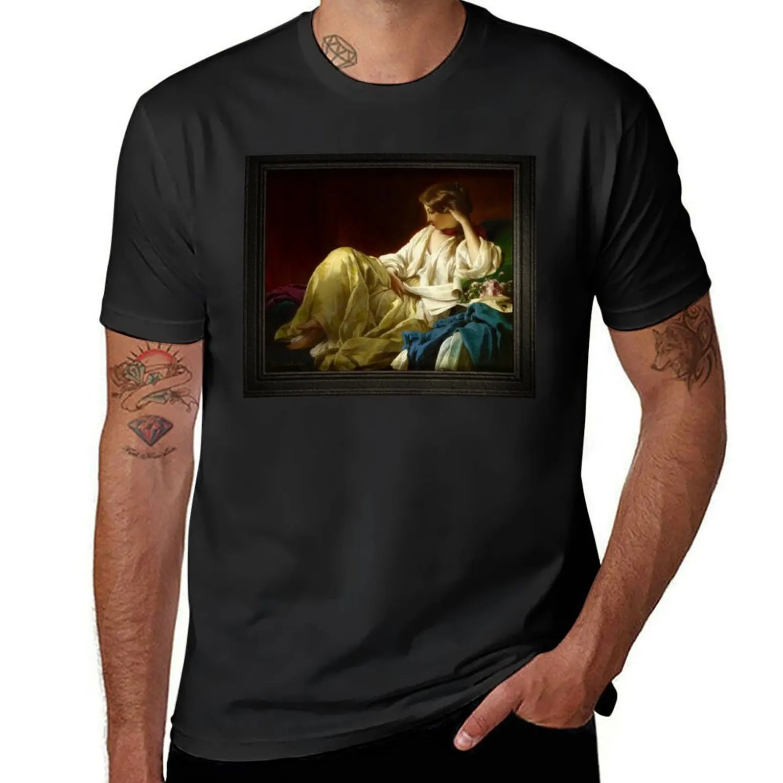 Contemplation by Franz Xaver Winterhalter Fine Art Old Masters Reproduction T-Shirt Short sleeve tee mens t shirt graphic