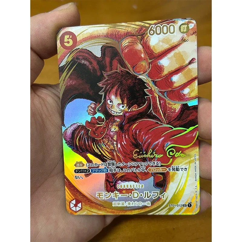 Diy One Piece Op05 Monkey D Luffy Anime Character Bronzing Rare Collection Flash Card Cartoon Board Game Toy Card Christmas Gift