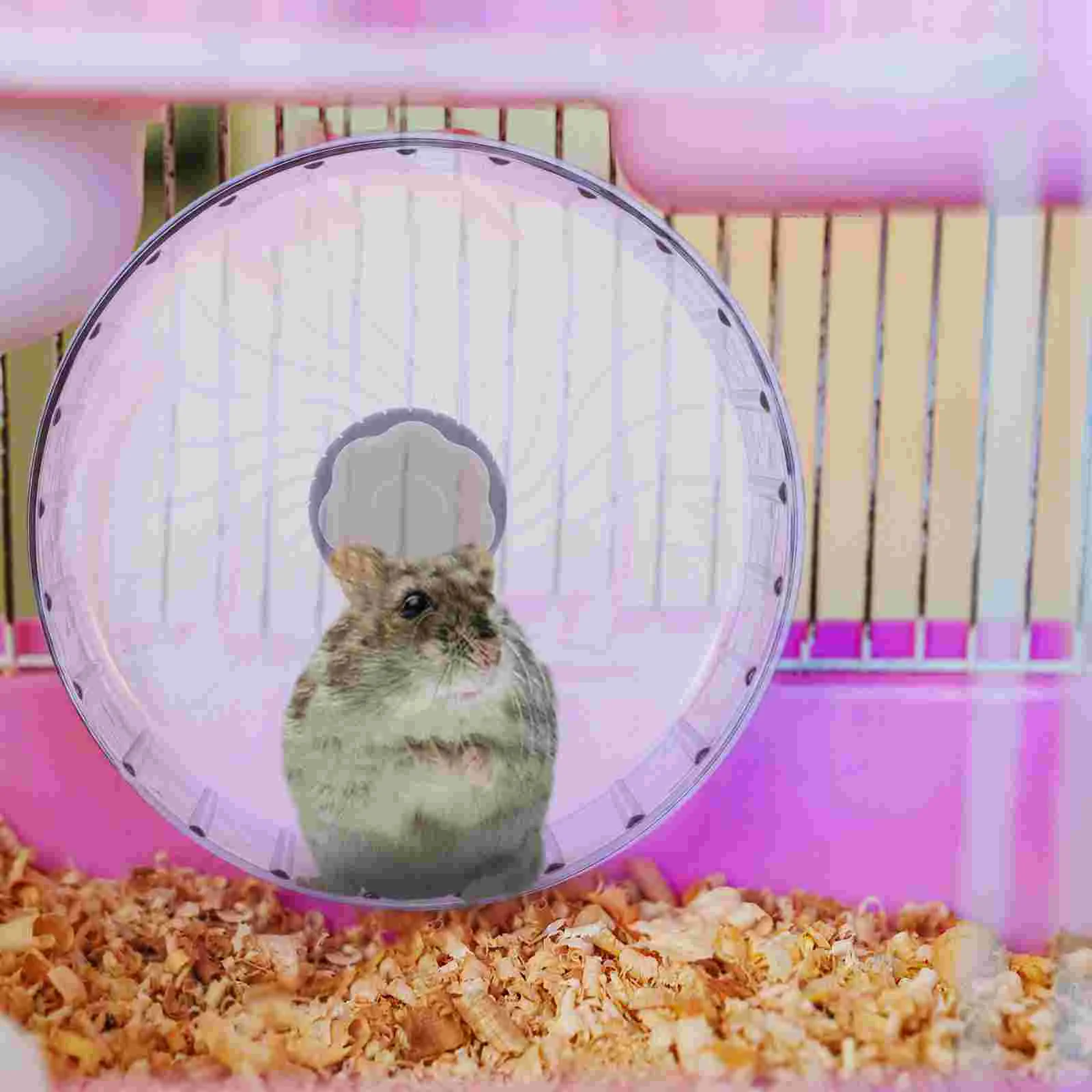 Roda Lari Hamster Senyap untuk Gerbil Besar Plastik Chinchilla Hedgehog