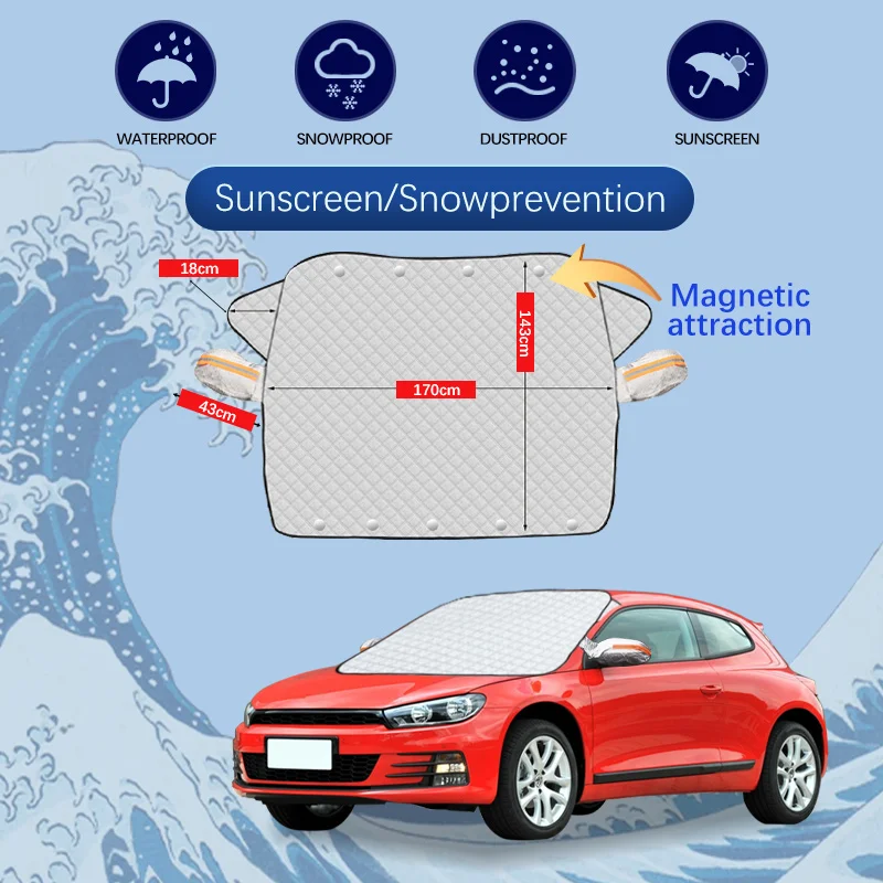 For Volkswagen VW Scirocco Car Winter Windshield Snow Cover Frost Protection Anti-ice Front Windscreen Cover