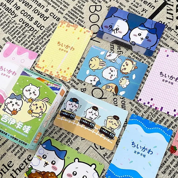 55pcs 54*86mm Anime Chiikawa Peripheral Three-inch Boxed Hachiware うさぎ USAGI ちいかわ Laser Photo Card LOMO Card Book Birthday Gift