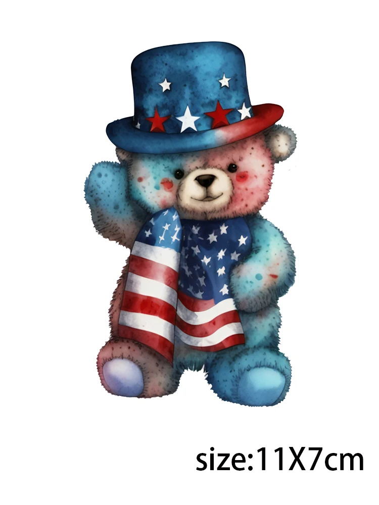 LETOP 1PCS Blue Hat Bear Glass Tumbler Wraps Stickers Plastic Jars 16oz Vacation Bear Cup Wrap Transfer Stickers For Glass